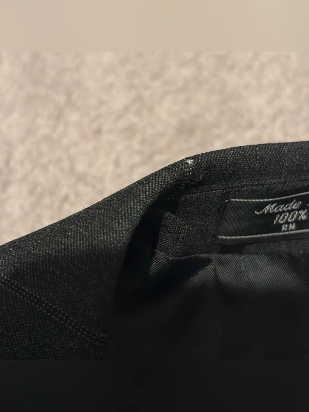 Hardy Amies Black Pinstripe Suit Jacket 40R 100% Pure Wool